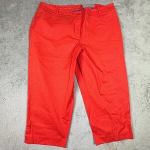 NWT Talbots Perfect Skimmer Pants Red Slim Leg Pedal Pusher 18W NWT 316051